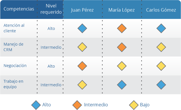 ejemplo de matriz de habilidades